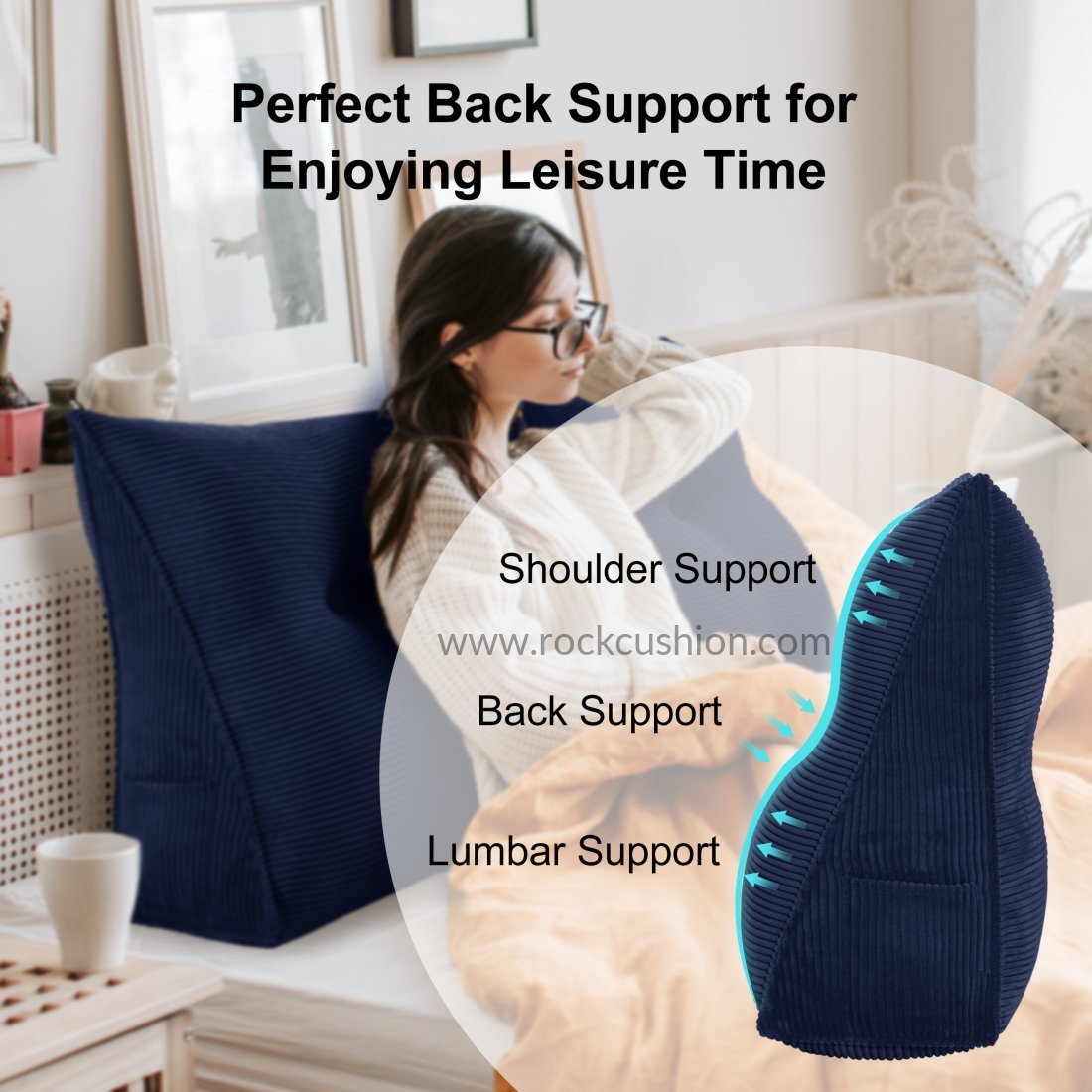 Reading Pillow, Bed Wedge Large Adult Backrest Lounge Cushion Reading  Backrest Cushion Wedge Pillow Back Cushion Lumbar Pad Bed Office Chair Rest  Pillow Back Support Pillow