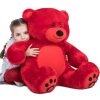 Giant Teddy Bear Soft Bear Big Teddy Bear Large Stuffed Animal Toys Children's Day Gift 36 Inches Red