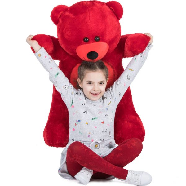 GIANT 63” (5 ft. 3 in.) RED Teddy Bear Stuffed Plush Toy from Joyfay®