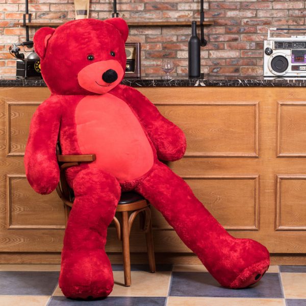 Daney teddy bear 6foot red 010